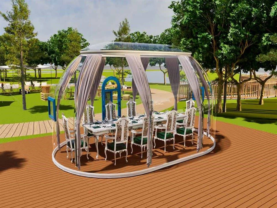 Tenda a cupola a bolle in alluminio trasparente ellittico per location per eventi